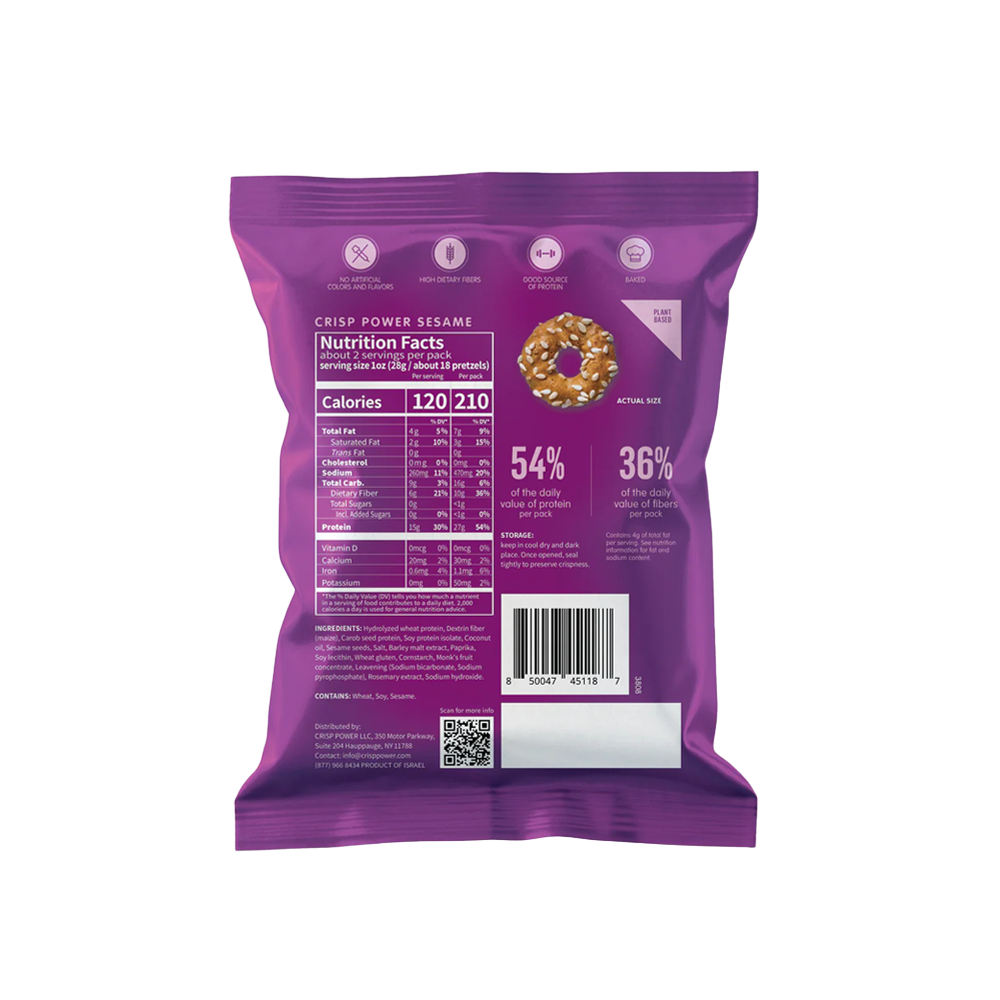 Crisp power  Protein Pretzels Sesame