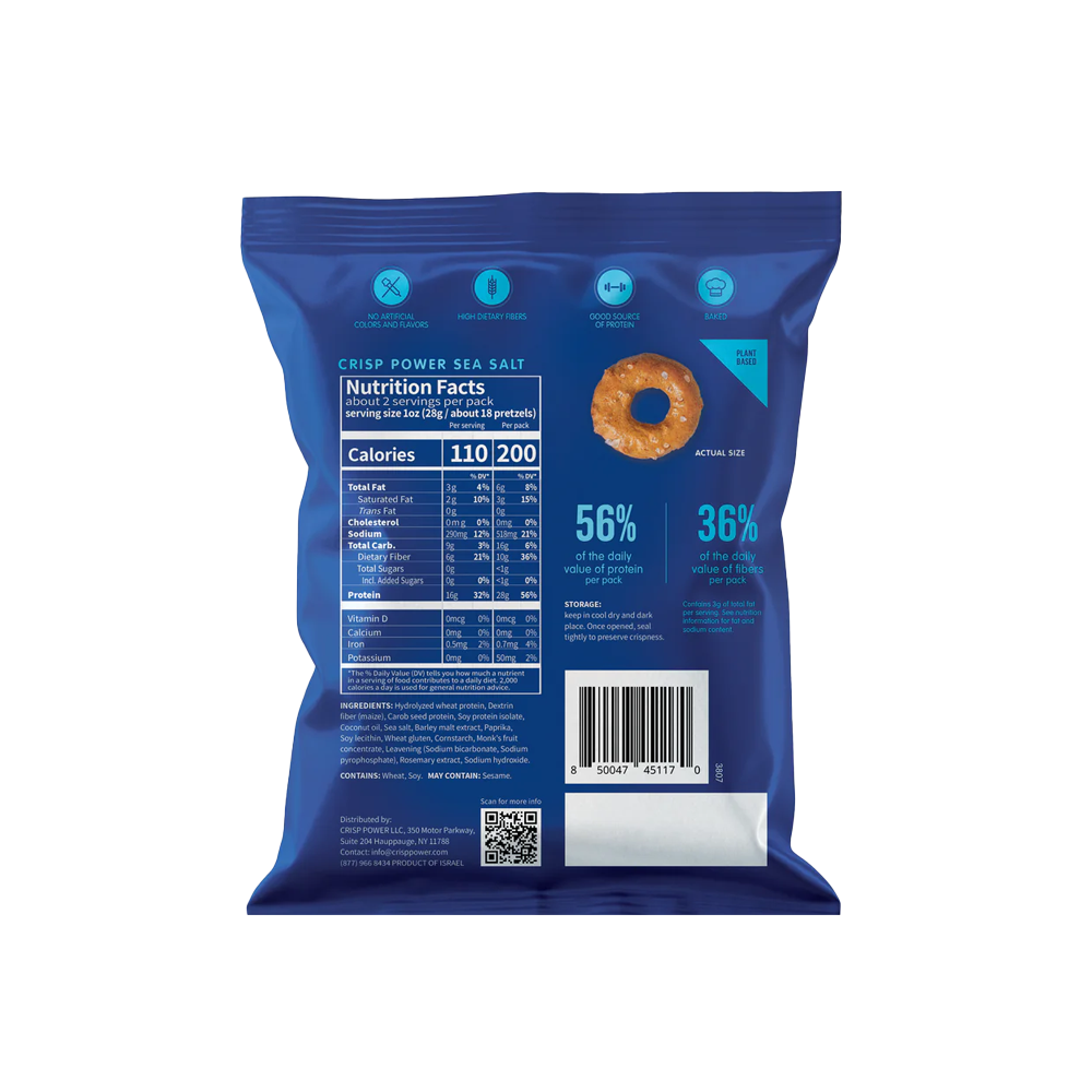 Crisp power Protein Pretzels Sea Salt